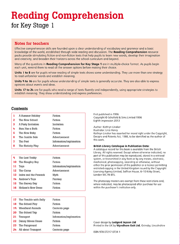 Reading Prehension For Key Stage 1 Classroom Resources